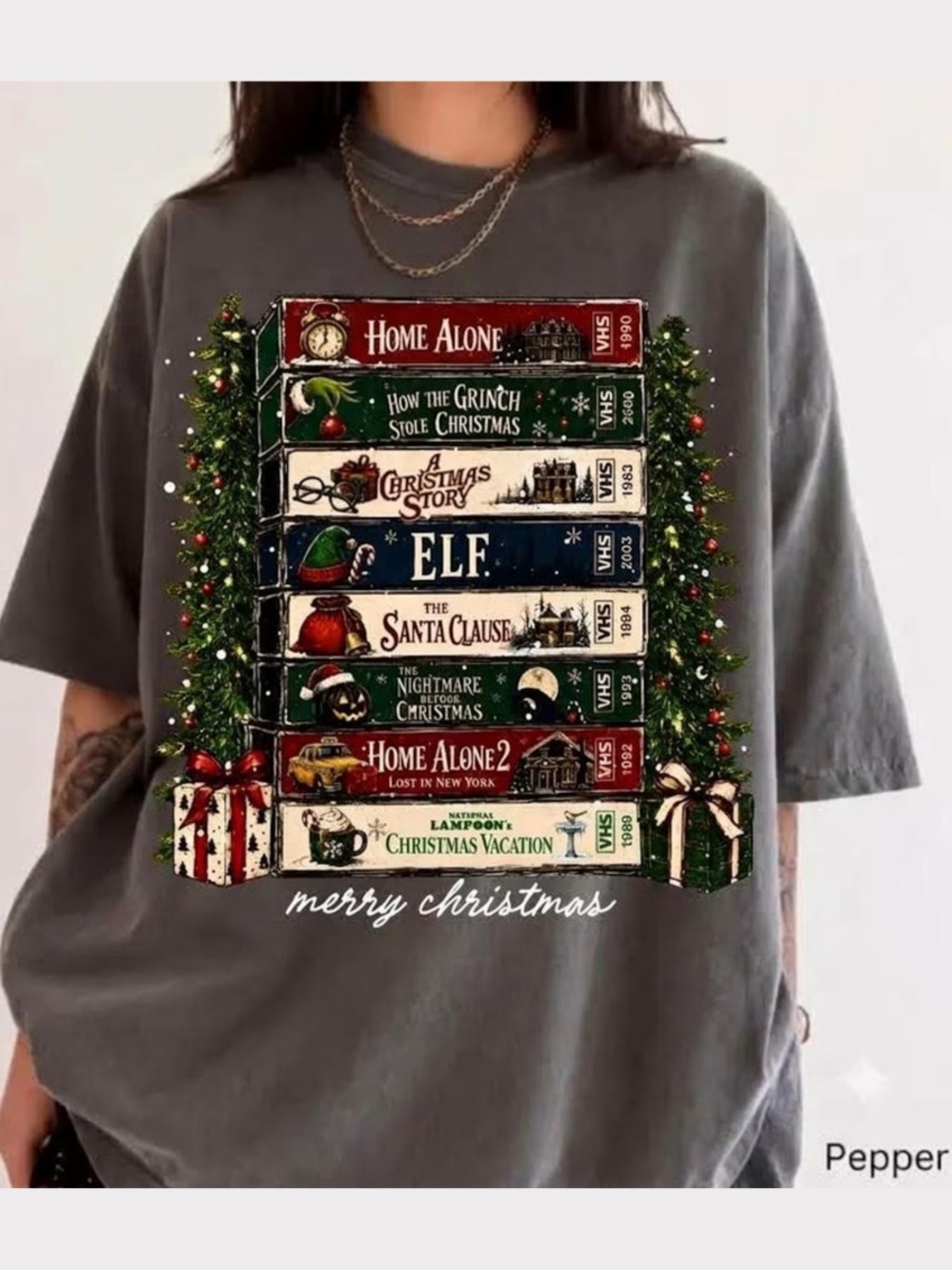 Merry Christmas Vintage Christmas VHS shirt, Retro Holiday Movie Tee, Cozy Xmas